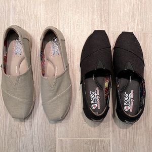 Like New Bob’s from Sketchers Memory Foam Slip Ons Black and Tan